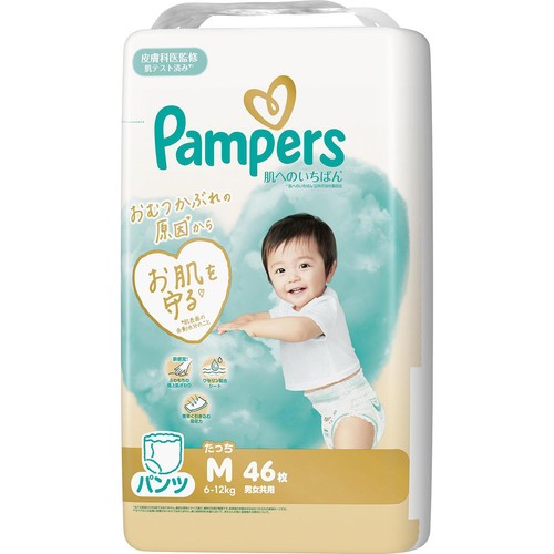 P&G パンパース 肌へのいちばん パンツ たっち M(6～12kg) 46枚 Green
