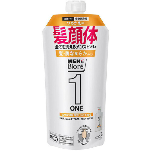 花王 メンズビオレONE オールインワン全身洗浄料 髪肌なめらかタイプ つめかえ用 340ml