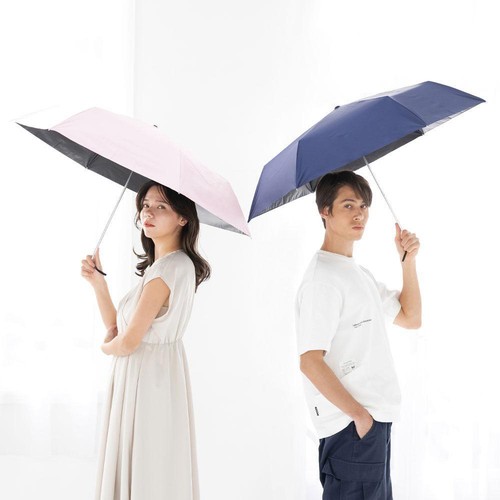 NATURAL BASIC UVオールウェザー 晴雨兼用折りたたみ傘 55cm サックス