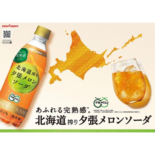 ポッカサッポロ 北海道搾り 夕張メロンソーダ 500ml