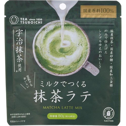 抹茶ラテページ つぼ市製茶本舗 ミルクでつくる抹茶ラテ 80g Green Beans | グリーン
