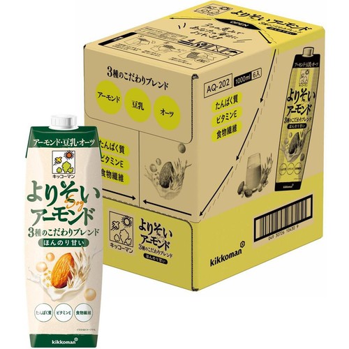 キッコーマン よりそいアーモンド ほんのり甘い 1ケース 1000ml x 6本