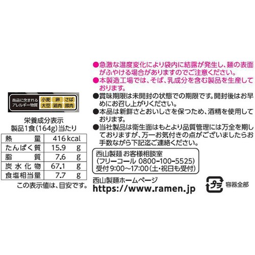 西山製麺 札幌 煮干し中華そば 2人前