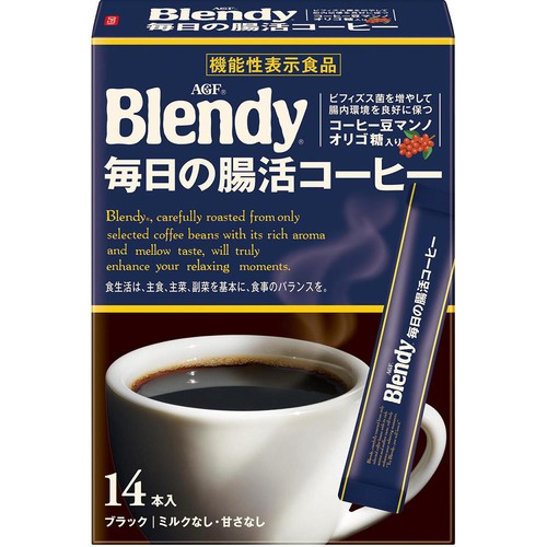 AGF ブレンディスティック ブラック 毎日の腸活コーヒー 14本入