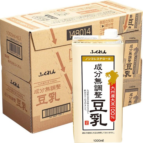 ふくれん 九州産大豆成分無調整豆乳 1ケース 1000ml x 6本