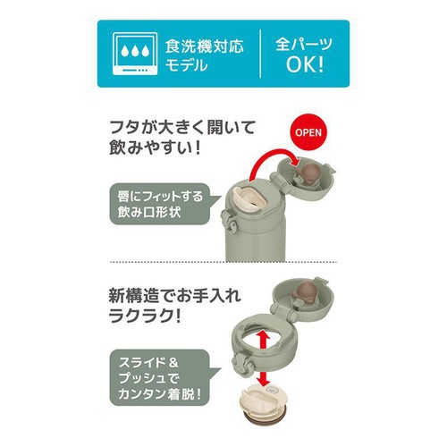 サーモス 真空断熱ケータイマグボトル500ml オリーブグリーン 水筒 食洗機対応 JNL-S500(OG)