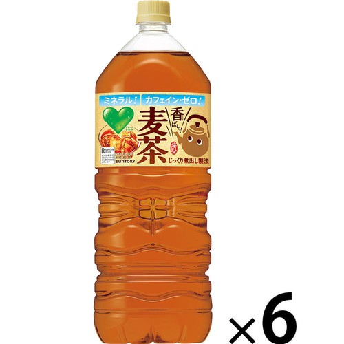 サントリー GREENDAKARA 香ばしっ!麦茶 1ケース 2000ml x 6本 Green