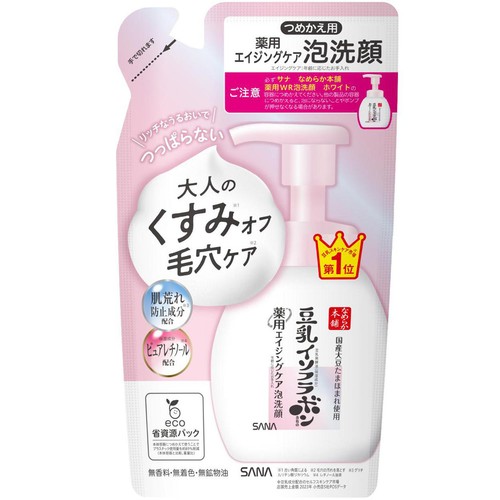 なめらか本舗 豆乳イソフラボン 薬用エイジングケア泡洗顔 つめかえ用 180mL