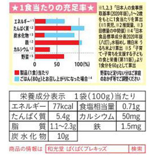 和光堂 ぱくぱくプレキッズ チキンと大豆のトマト煮 1歳半頃から2歳代目安 100g