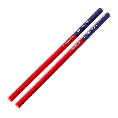 色えんぴつ 朱・藍7：3 六角軸  2本入り トップバリュ