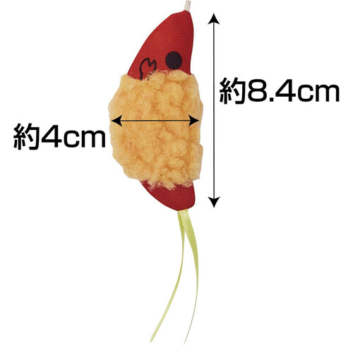 【ペット用】 ペティオ けりぐるみ de じゃらし ミニエビ天 猫用 1個