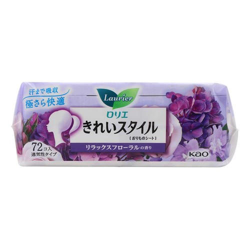 花王 ロリエ きれいスタイル おりものシート リラックスフローラルの香り 72個