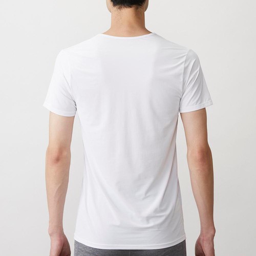 PEACE FIT SilkyFact 紳士 半袖Vネックシャツ XLシロ トップバリュ