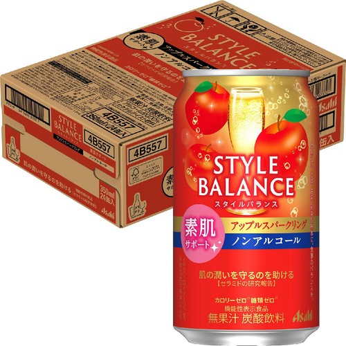 【ノンアルコール】 アサヒ スタイルバランス 素肌サポート アップルスパークリング 1ケース 350ml x 24本