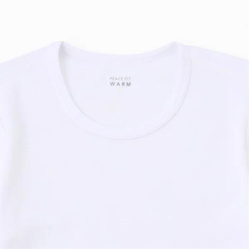 PEACE FIT(ピースフィット)WARM オーガニックコットン 半袖丸首シャツ 男の子 ホワイト 130cm トップバリュ