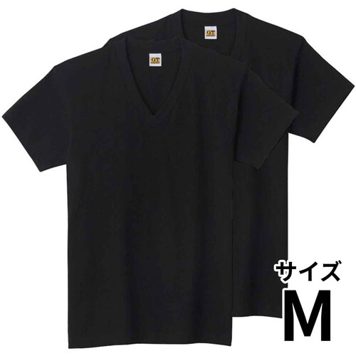 グンゼ 紳士 G.T.HAWKINS 2枚組VネックTシャツ M ブラック