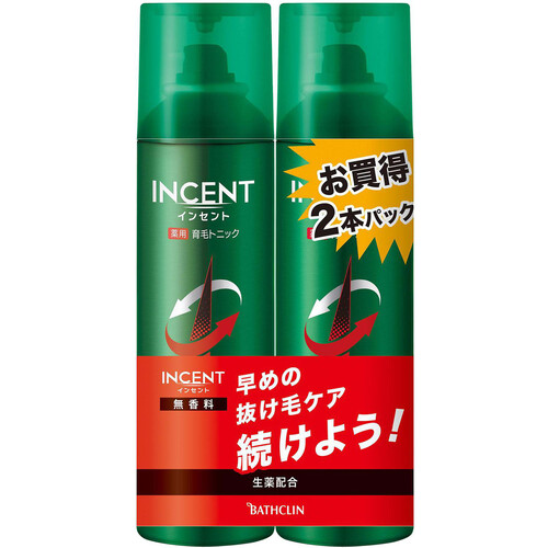 バスクリン インセント 薬用育毛トニック 無香料 190g ペアパック