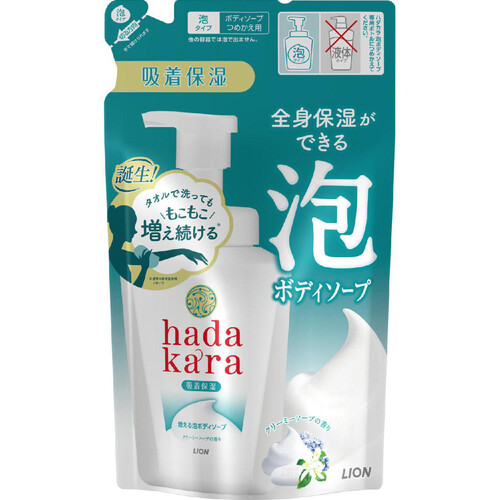 ライオン hadakara ボディソープ 泡で出てくるタイプ クリーミーソープの香り つめかえ用 440ml