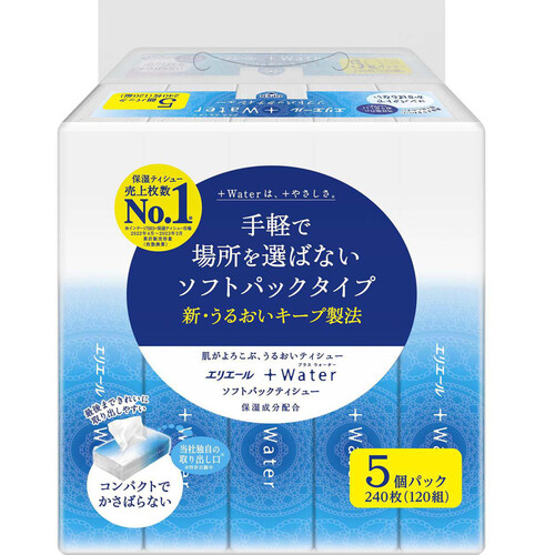 大王製紙 エリエールプラスウォーターソフトパック 120組 5個