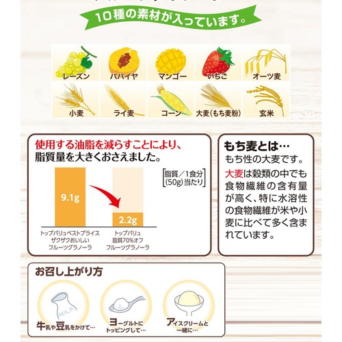 脂質70%オフ フルーツグラノーラ 700g トップバリュベストプライス
