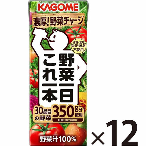 カゴメ 野菜一日これ一本 1ケース 200ml x 12本 Green Beans 