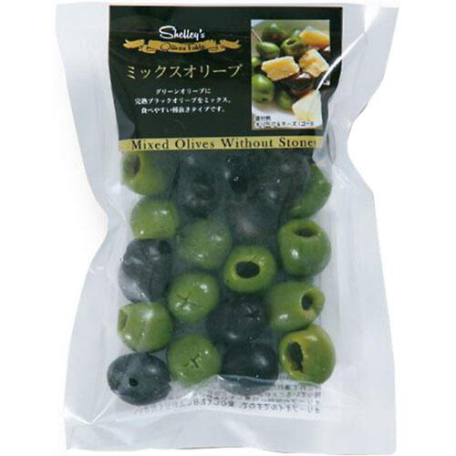 シェリーズ ミックスオリーブ種抜き 65g Green Beans | グリーン