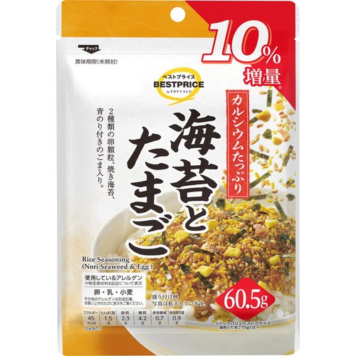 海苔とたまごのふりかけ 増量 60.5g トップバリュベストプライス