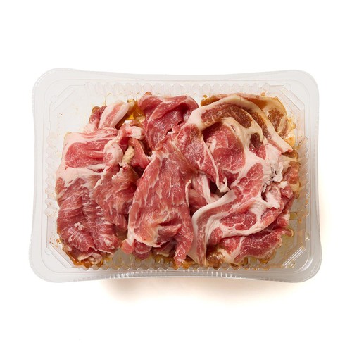 [鮮度+]【冷蔵】山形県産 豚肉かたロース切りおとし味付け焼肉用(辛味家使用) 200g-260g