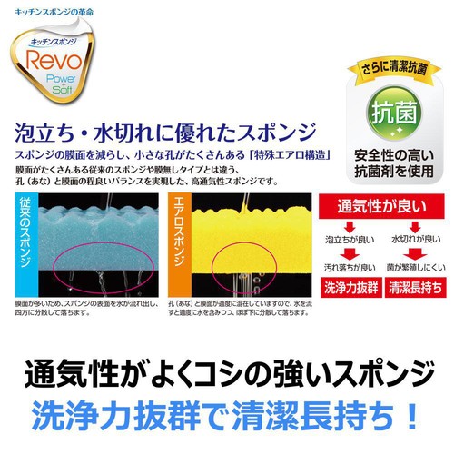 キクロン レボ ソフトスポンジ キッチンスポンジ グリーン 1個