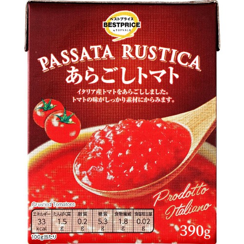 あらごしトマト 紙パック 390g トップバリュ