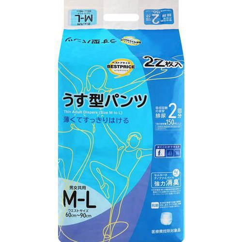 うす型パンツM-L 22枚 トップバリュベストプライス Green Beans