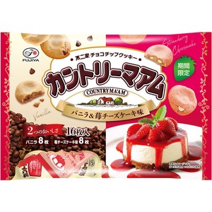 不二家 カントリーマアム(バニラ&苺チーズケーキ味) 16枚入 Green