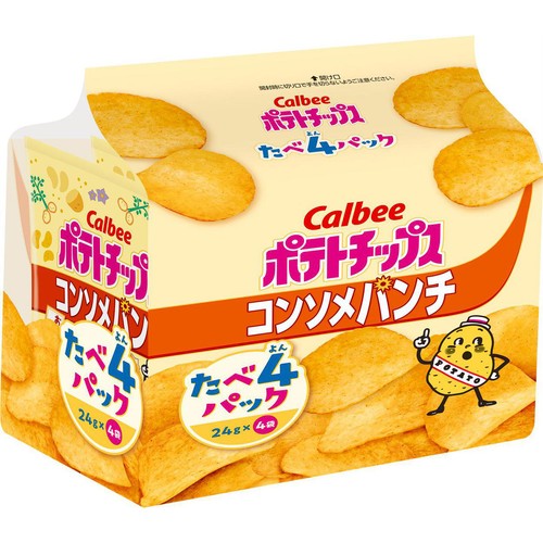 カルビー ポテトチップス コンソメパンチ たべよんパック 96g(24g x 4袋)