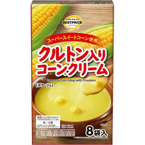 クルトン入りコーンクリーム 8袋入 トップバリュベストプライス